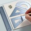 Geometry Triangle Ruler School Supplies Examination Stationery Aluminium Ruler Set Metal Rulers