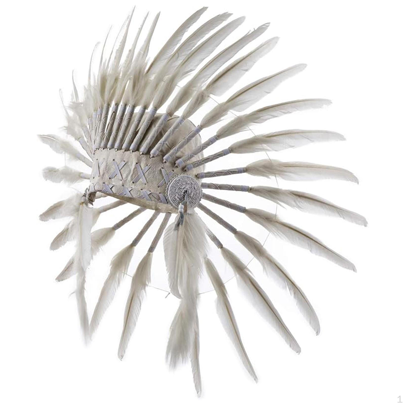 

Головной убор из перьев индейского вождя для мужчин, головной убор для вечеринки, косплея, бурлеск-шоу