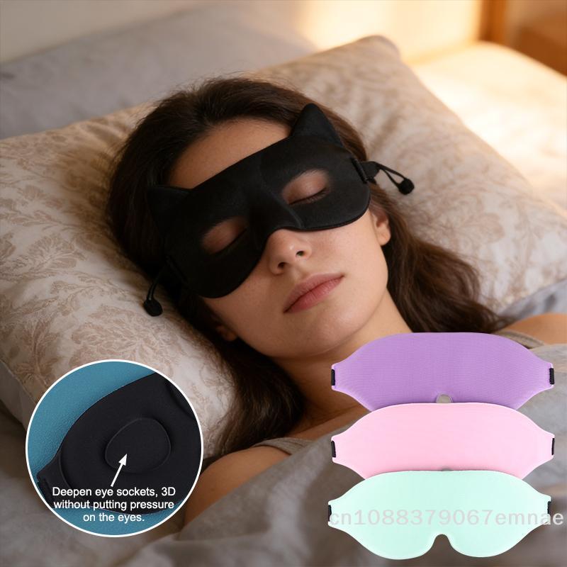 [ZYS]3D Sleeping Eye Mask Soft Skin-Friendly Breathable Light Blocking Eye Cover Travel Rest Lunch Break Blockout Light Eyeshade