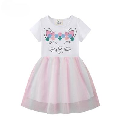 Summer New Children's Dress Short Sleeve Children's Skirt Knitted Cotton Girls Dress