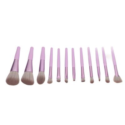 12 Pcs Professional Makeup Brushes Set Purple Portable Cosmetics Foundation Powder Blush Eyeshadow Face Beauty Tools