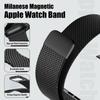 Thick Mesh Black Strap for Apple Watch Series 10 Ultra 9 8 7 SE 6 5 4 3 2 1 46mm 49mm 45mm 44mm 42mm Milanese Metal Watch Band Magnetic Clasp