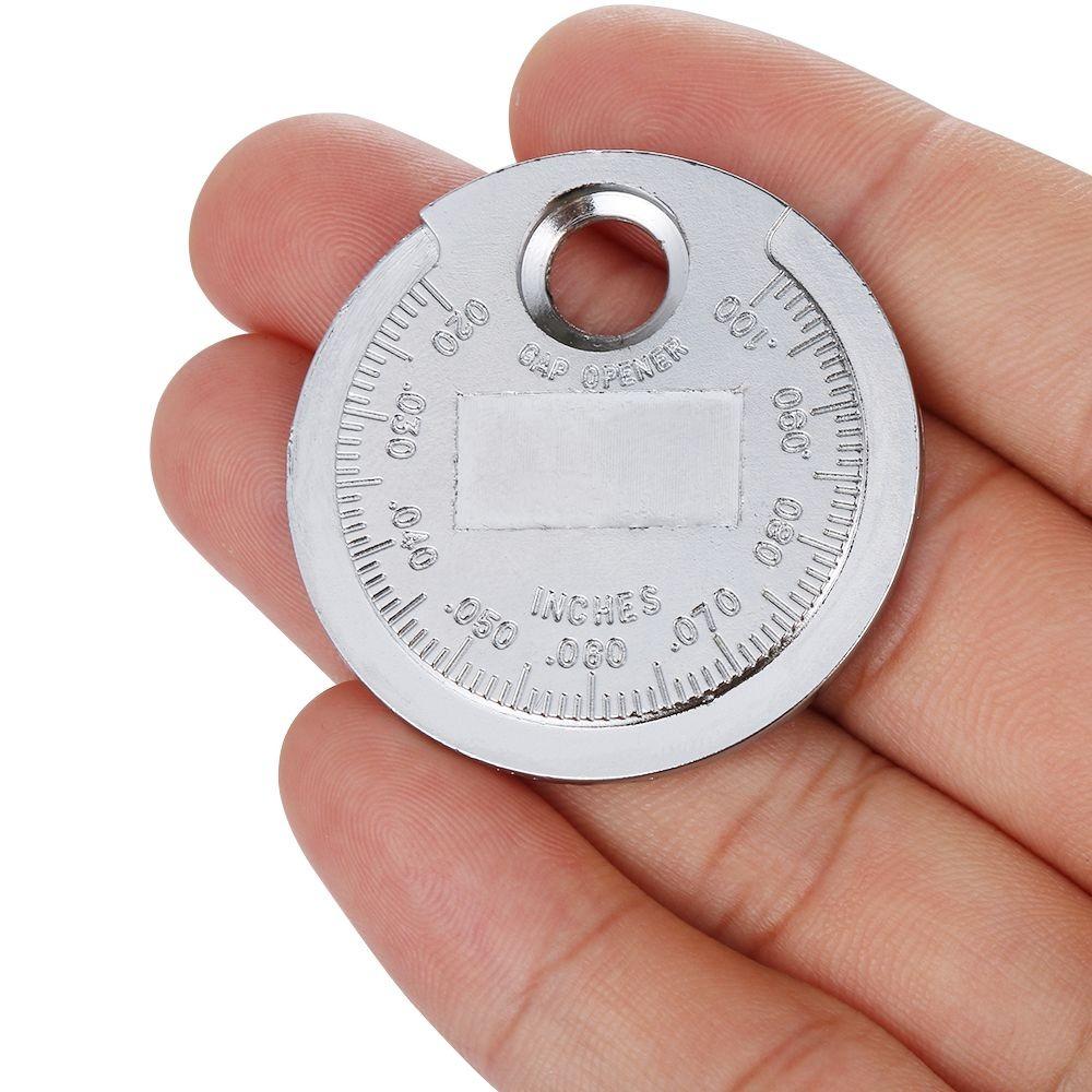 0.6-2.4mm Range Gage Gap Feeler Coin-Type Caliber Measuring Tool Spark Plug Gap Gauge Tool