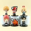 Cartoon 6Pcs Anime Q Version Chainsaw Man Figure Toys Figurine Chassis Decor Scene Ornament Collection Fan Collection Set Gift