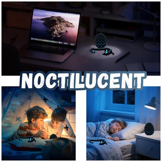 3D Printed Dragon Egg Figurine Movable Joints Luminous Loong Figure Fidget Toy Dragon Egg with Articulated Dragon Inside Decoration Ornament