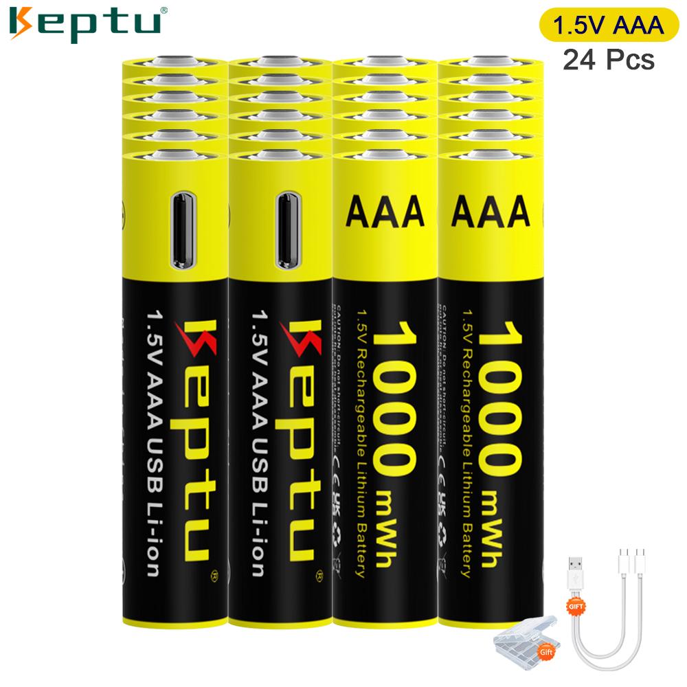 KEPTU 1000mWh 1.5V AAA Rechargeable Li-Ion Battery AAA 3A Bateria Batteries for Camera Toy Car Clocks Computer Motherboard