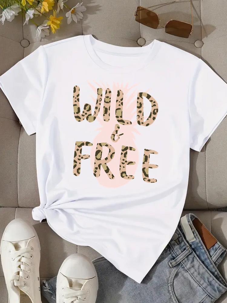 (Asian Size) Tee Top Clothing T Shirt Women Fashion Woman Print sweet love cute Female Short Sleeve Graphic T-shirts