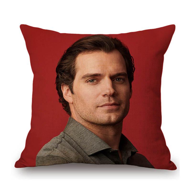 Sexy Handsome Super Star Henry Cavill Muscle Man Fans Gift Cotton Linen Sofa Throw Pillow Case Home Decoration Art Cushion Cover