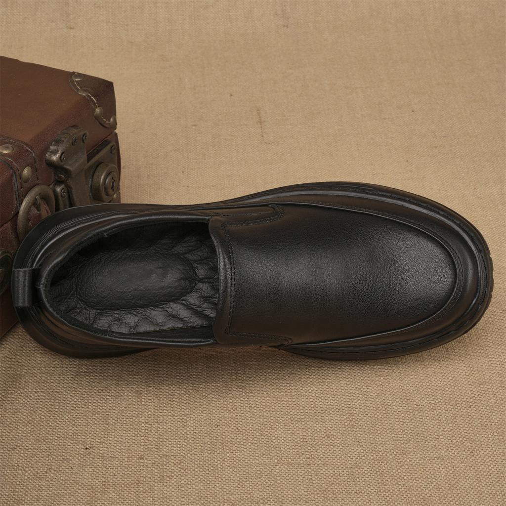 Bequeme Schuhe aus Schweinsleder-Innenleder, Herren-Freizeitschuhe mit einem Pedal im Retro-Britischen Stil, Schuhe aus erstklassigem Rindsleder