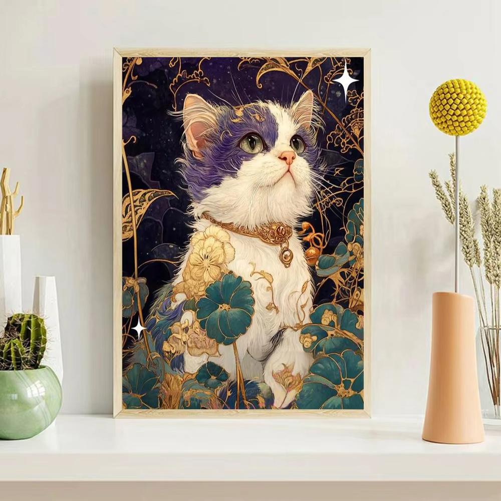 5D DIY Diamond Painting Embroidery Animal Cat Full Round Mosaic Flower Complete Kit Art Wall Decoration Handmade Gift