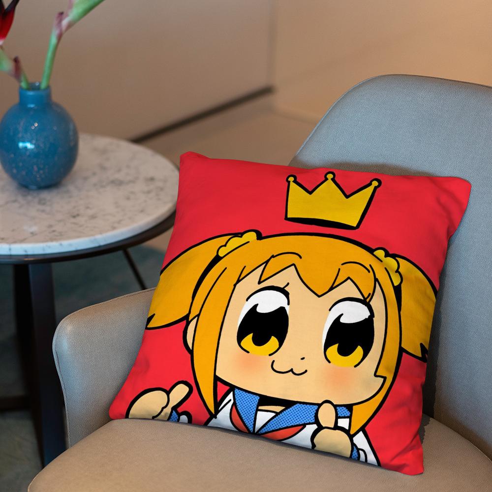 Cute Anime Pop Team Epic Cushion Cover 2-in-1 Reversible Plush Pillow Cover | Car/Sofa/Bed | Perfect Gift