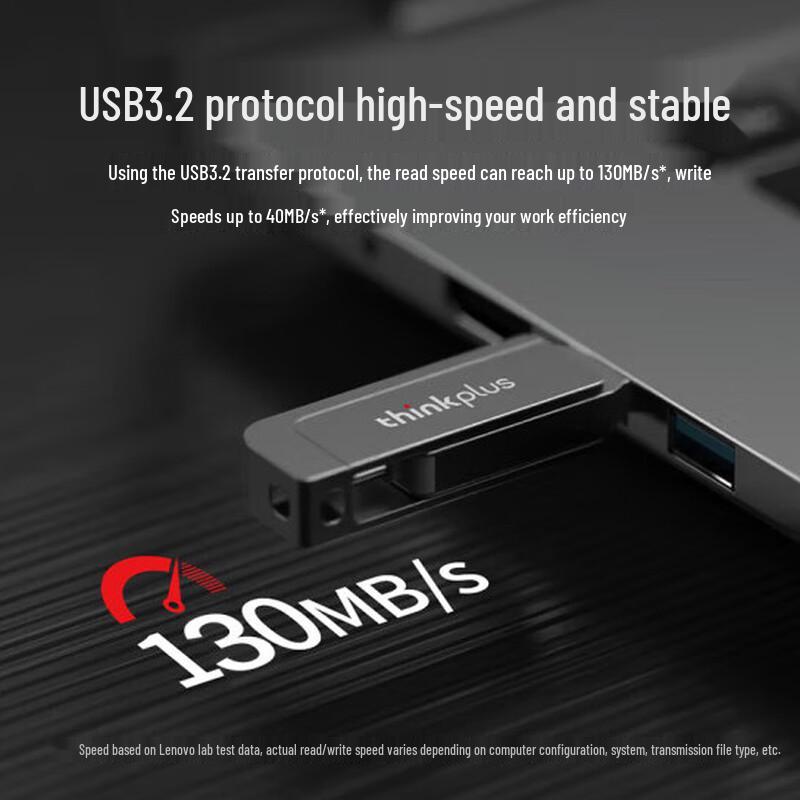 Lenovo Thinkplus Dual Interface USB 3.2 Type-C Metal Flash Drive MU253