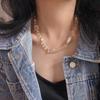 Vintage High Quality Natural Baroque Pearl Vitreous White Crystal Clavicle Chain Necklace