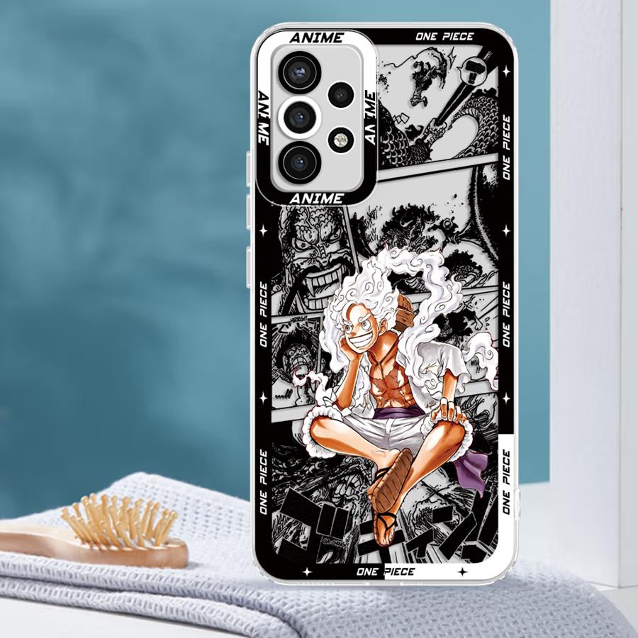 

Чехол для Samsung Galaxy A55 A23 A15 A36 A13 A33 A26 A24 A25 A56 A73 A54 A34 A35 A14 Прозрачный чехол для телефона Аниме One Piece Луффи Galaxy A24 4G