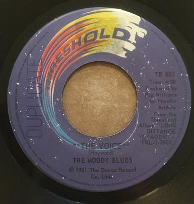 7inch Record MOODY BLUES - The Voice TR602 Threshold 1981 Canada Pop Used