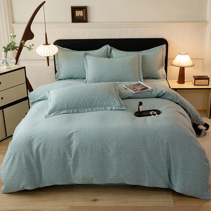 Thickened Brushed Pure Cotton Autumn/Winter Bedding Set - All-Season Universal (Four-Piece & Three-Piece Options)