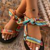 Shoes Female Open Toe Women's Sandals Outdoor Casual Sandals Women Round Toe Mixed Colors Flat with Plus Size Shoes Women