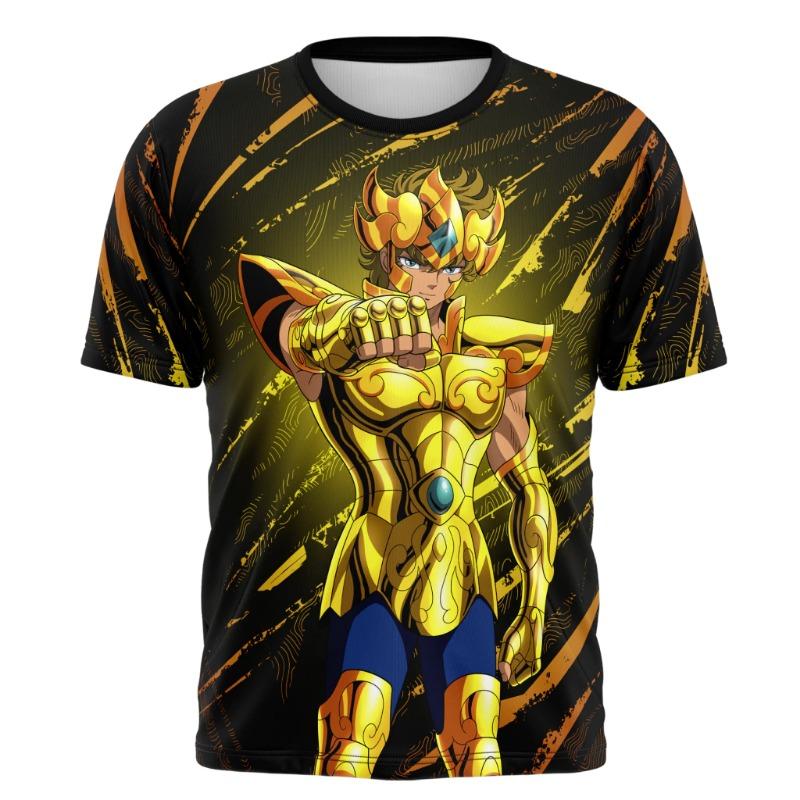 Anime Saint Seiya Cavalieri dello Zodiaco Cosplay T-shirt 3D da Uomo Moda Unisex T-shirt Personalità Street Top Abbigliamento Estivo