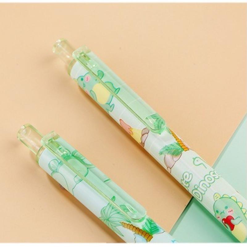 1Pc Cartoon Dinosaur Gel Pen Set Creative Student Press Gel Ink Pen Quick Dry Black Ink Kawaii Office School Girls Stationery Back To School Season