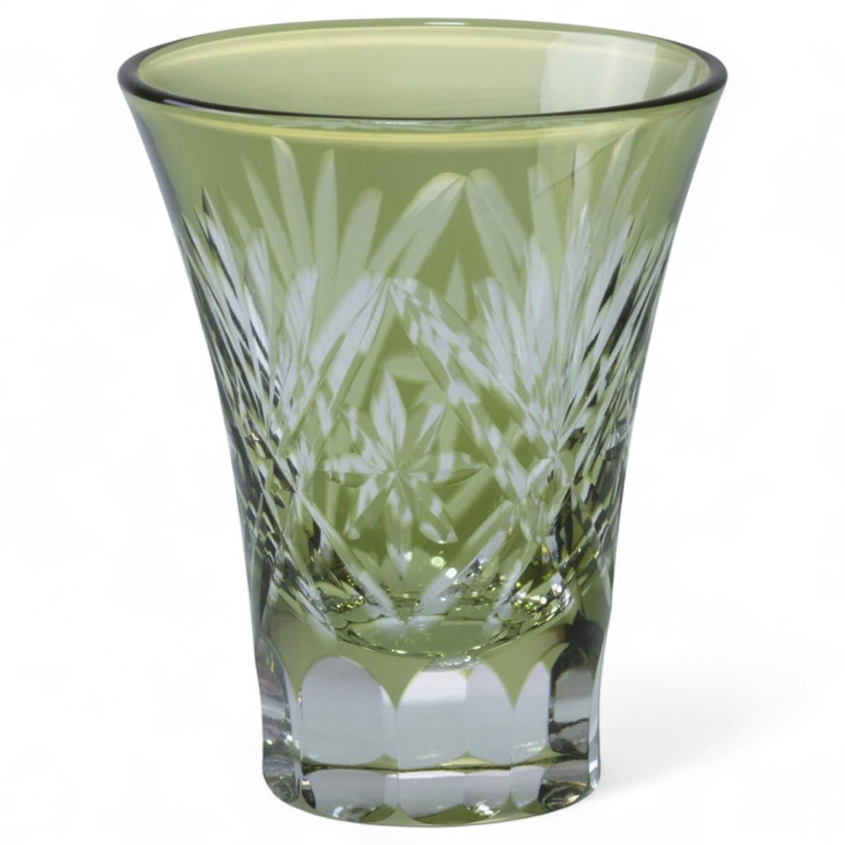 

Мизукаге Стекло Кирико Саке Диаметр x Звезда Текущая Модель J-kitchens Чашка, Чашка, 6.2 7.8см, 60cc, Веер, Зеленый,