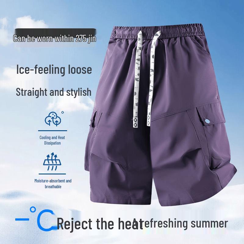 Men s Plus Size Japanese Street Style Multi-Pocket Cargo Shorts 2XL