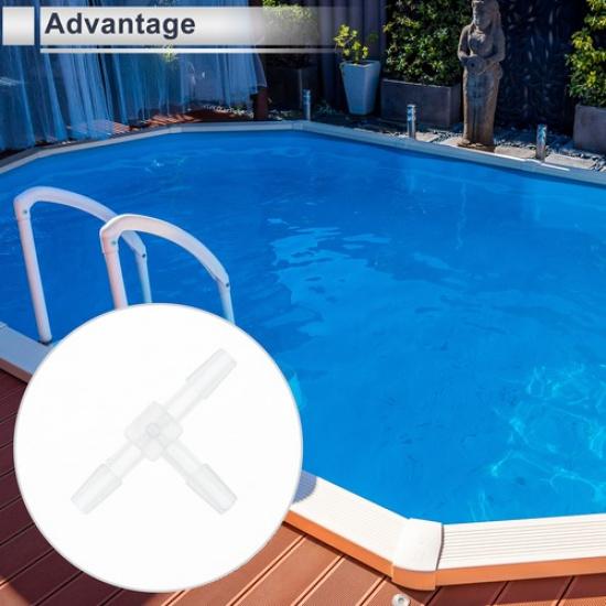 Four Hose Barb Fitting 332" T 3 Way Splicer Joint Aquarium PP Clear Universal