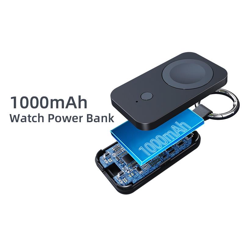 V9 Portable 1000MA Magnetic Watch Power Bank Suitable for 8th Generation Keychain Watch Wireless Charging