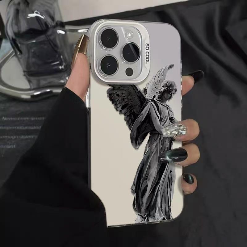 Angel statue compatible with iPhone 18 Pro Max phone case, iPhone 18 Pro, European and American style, 15 Pro, new 14 premium.