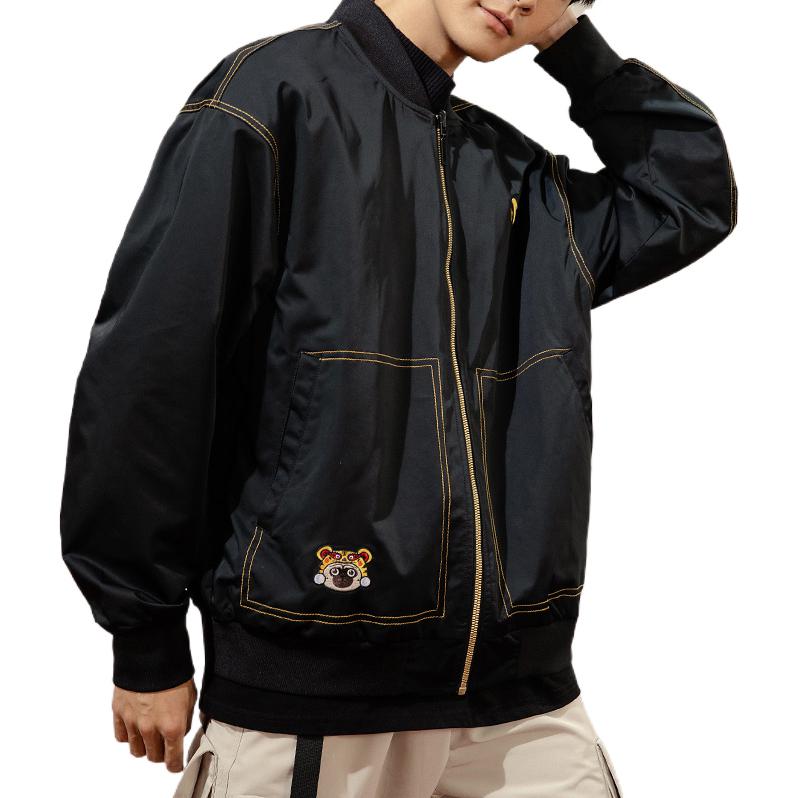 Anta Life Series Logo Print Zip Jacket Men Outerwear Black 152218606-2