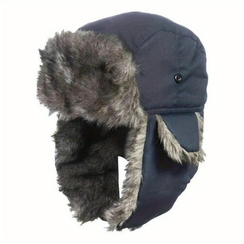 Men Women Winter Warm Hat Trapper Bomber Hats Thermal Faux Fur Trooper Earflap Caps Outdoor Male Snow Ski Caps Lei Feng Hat