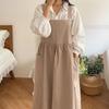 Cotton Kitchen Apron Adjustable Straps Gardening Work Uniform Korean Style Apron  Baking