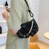 Solid Color Bowknot Shoulder Bag PU Leather Bow Handbag Sweet Women Underarm Bag  Female