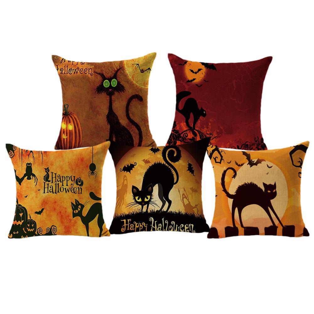 

New Halloween Pillowcase Car Sofa Pillow Linen Cushion 45*45cm