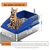 Stainless Steel Extra Large Cat Litter Box with Elevated Slope