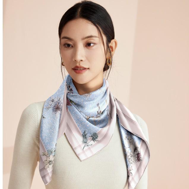 Women's 100% Mulberry Silk Scarf, 90cm Square, 14 Momme Shawl - Perfect Gift for Mother, Girlfriend, Birthday or Festival