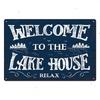 Lake House Posters Vintage Metal Tin Signs Decor Rustic Plaque Metal Plate Wall Art Decor for Living Room