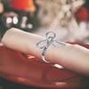 6Pcs Bow Christmas Napkin Rings Vintage Gold Ring Holders for Table Cloth Napkins for Dinner Parties Wedding Banquet Table Decor