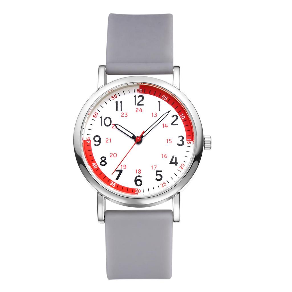 Silicone Strap Quartz Watch with Analog Large Adjustable Casual Style Perfect for or Any Occasion Women's Watch, 24-Hour Waterproof Display,