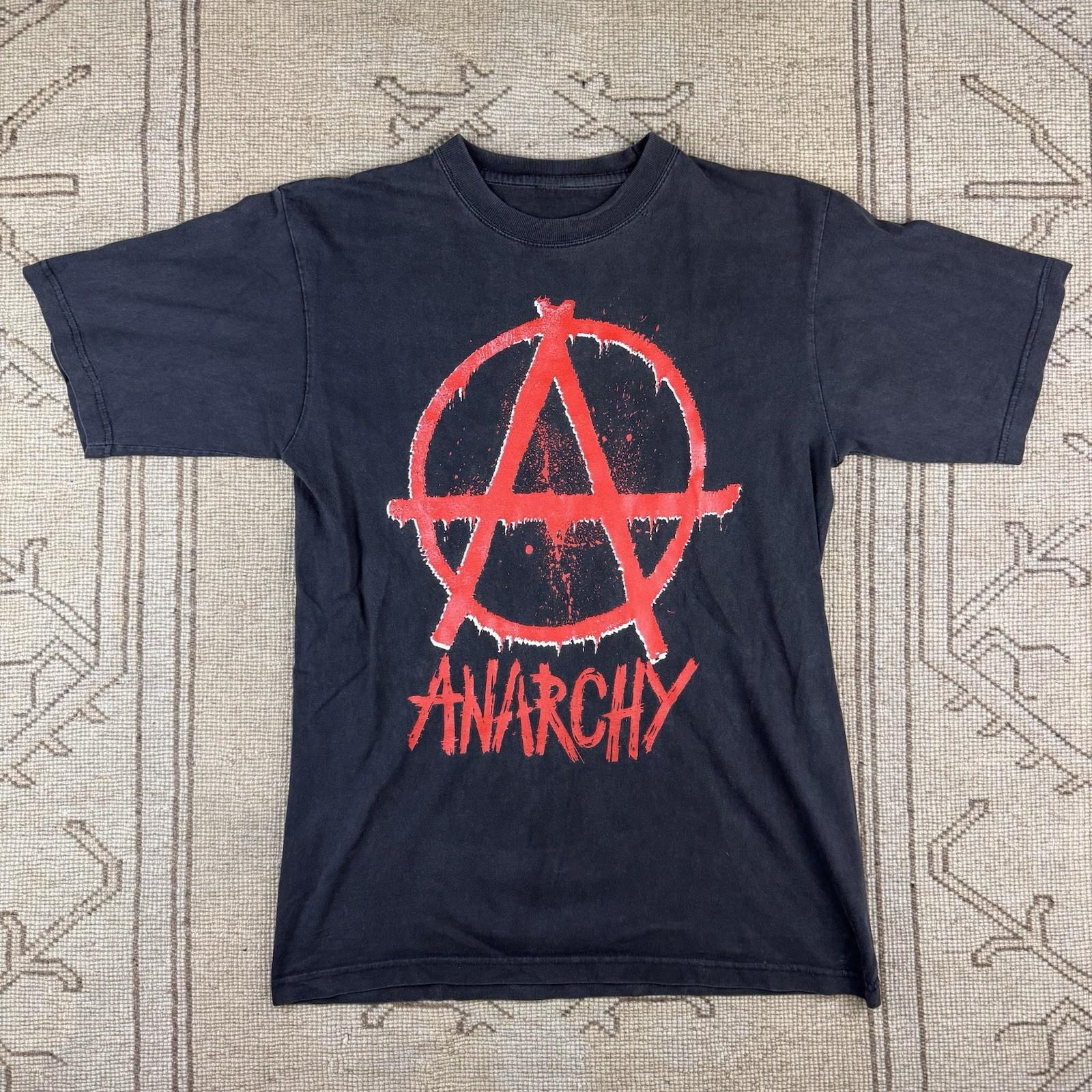 Винтажная футболка 90-х Anarchy Hardcore Punk Политическая Размер Medium M