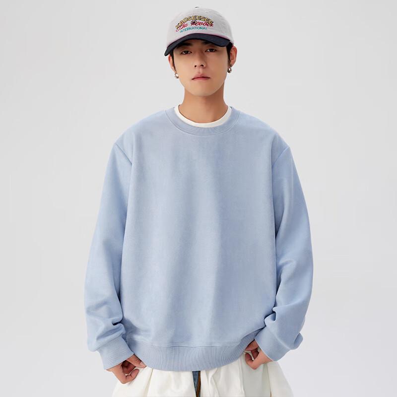 MINISO Men's Suede Round Neck Sweatshirt
