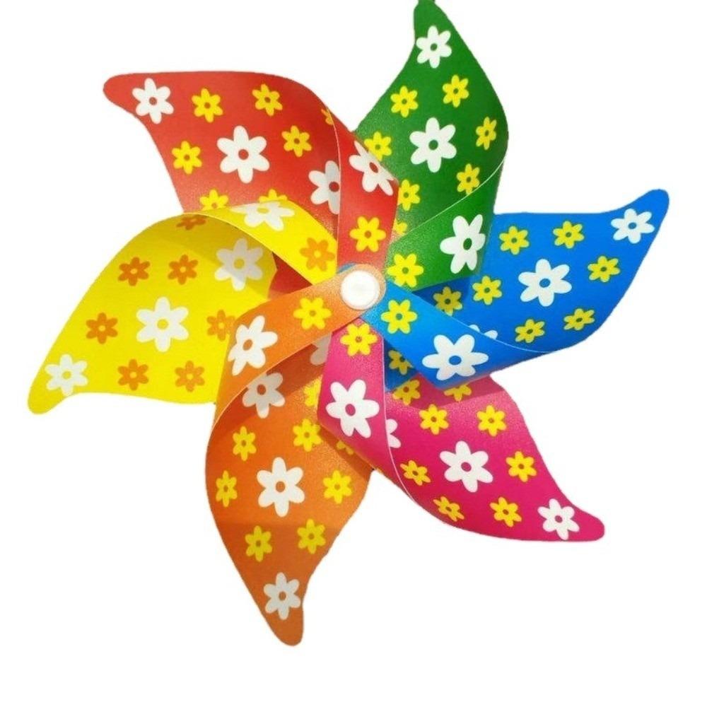 Decorative Hanging Windmill 3D Flower Outdoor Pinwheel Spinning Colorful Windmill  Patio 1Set 30cm Flower