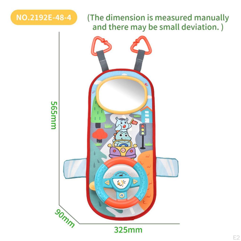 Car Toy Steering Wheel with Music Headrest Funny Fine Motor Skill Kids In Simulation