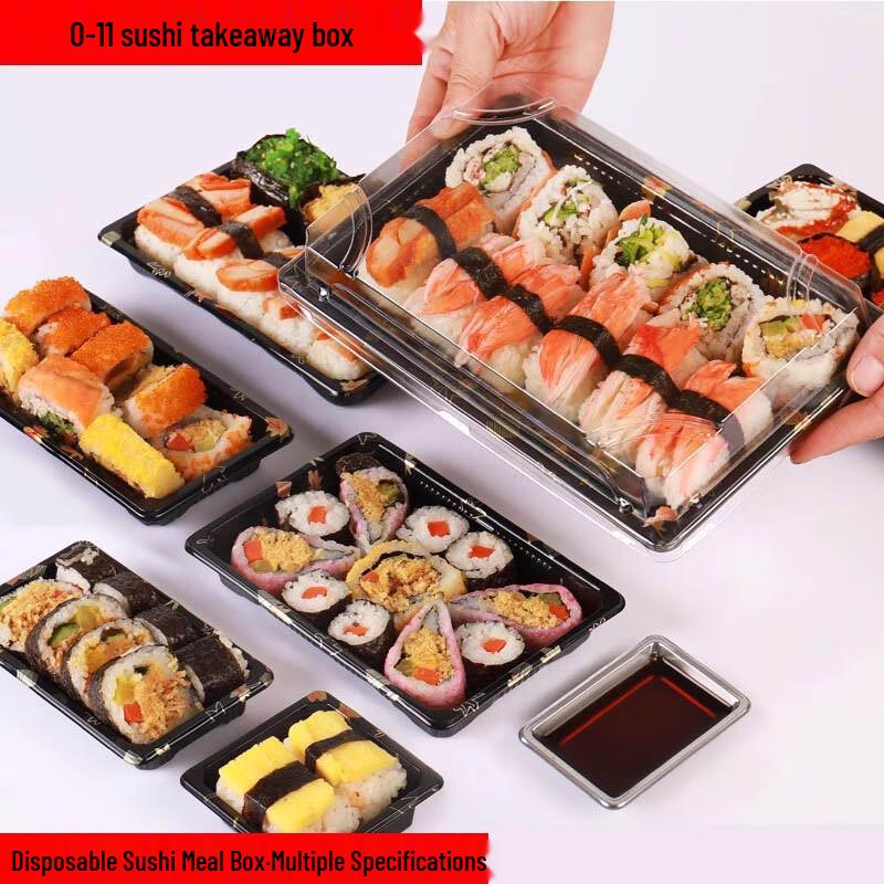 Disposable Japanese Style Sushi Takeaway Boxes with Lid