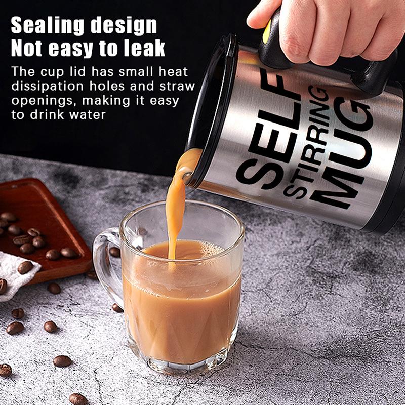 Mug 400Ml Electric Mixing Cup Lazy Automatic Self Stirring Coffee Milk Drink Mug Blender Stainless Steel With Lid Gift Box