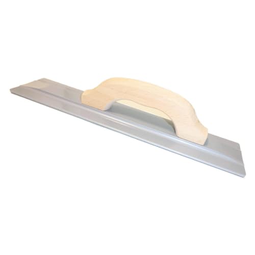Domaya Supervised Concrete Trowel, Magnesium Float, for Concrete Finishing, Professional Use, U-Style (457mm x 89mm, Wood Handle)