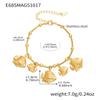 Qiong Yao Ocean-Style Shell & Fish Pendant Bracelet with 18k Gold PVD Plating