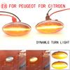 2pcs Dynamic Flashing LED Turn Signal Light Side Marker Indicator Light For Peugeot 307 206 407 107 607 For Citroen C1 C2 C3 C5