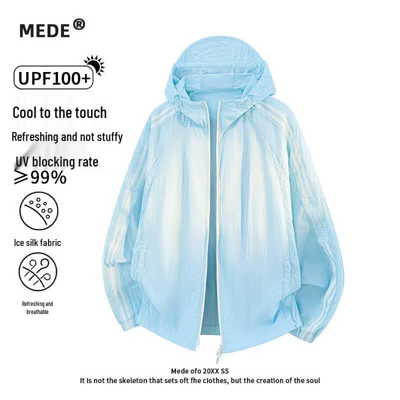 MEDE Men's Summer Hooded UV Protection Ice Silk Sun Protection Jacket