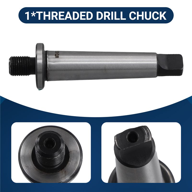 ABIY 2Mt Shank To 1/2 Inch -20 Threaded Drill Chuck Arbor Hardened Morse Taper Mt2 Adapter