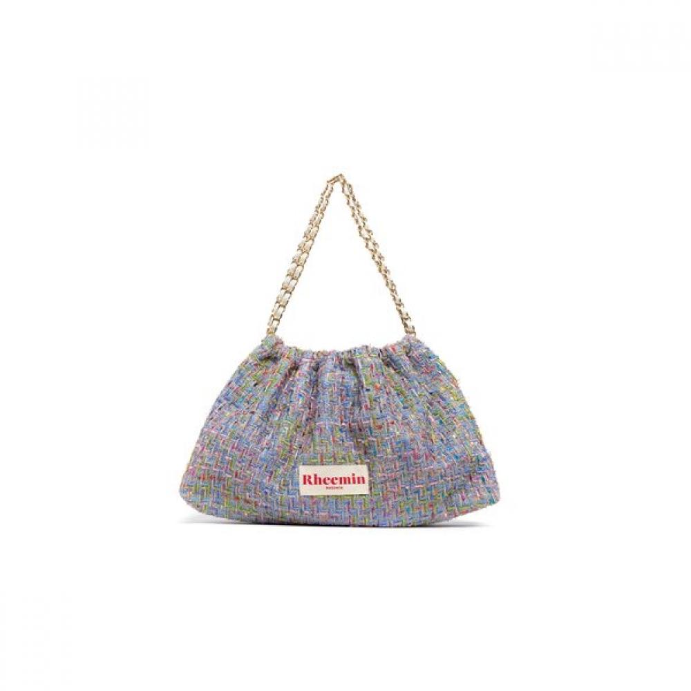 

Rheemin Wide Chain Bag Sky Blue Tweed Muffy Single option